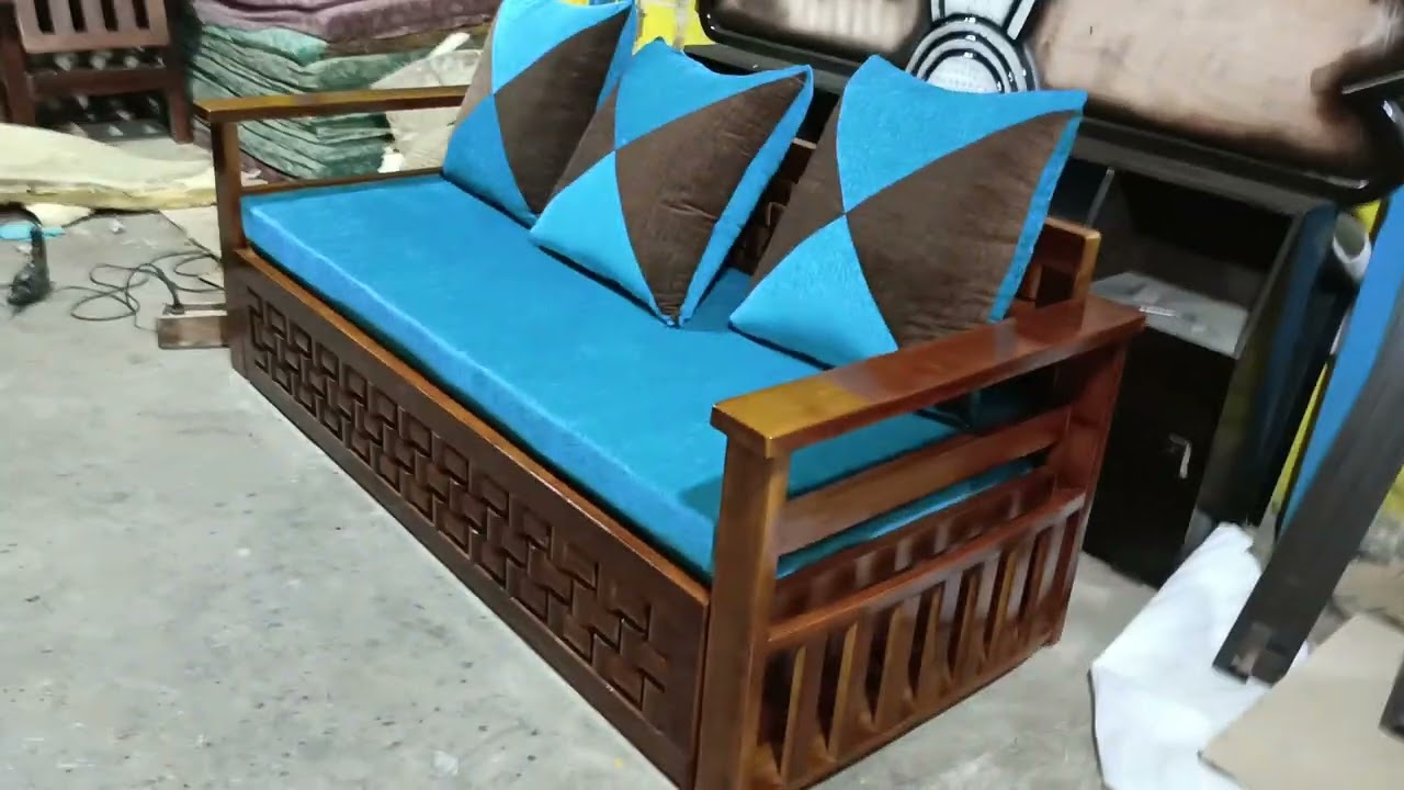 teak wood sofa cum bed 💯 models making size and colour customise available
