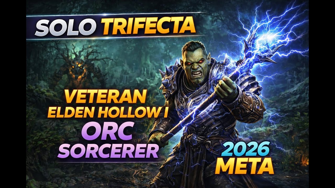 ESO Veteran Elden Hollow I SOLO TRIFECTA | Orc Sorcerer Subclass (2026)