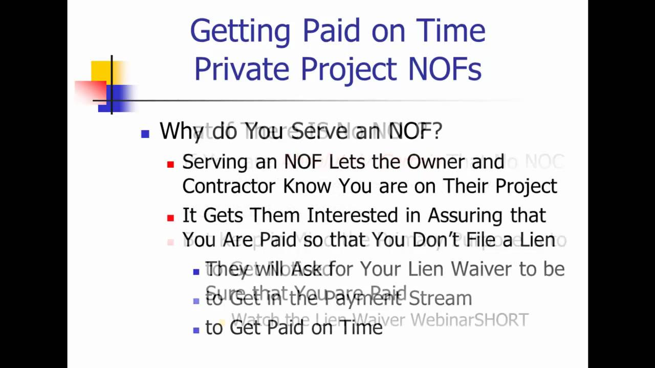 Getting Paid on Time Using Private Project Notices of Furnishing