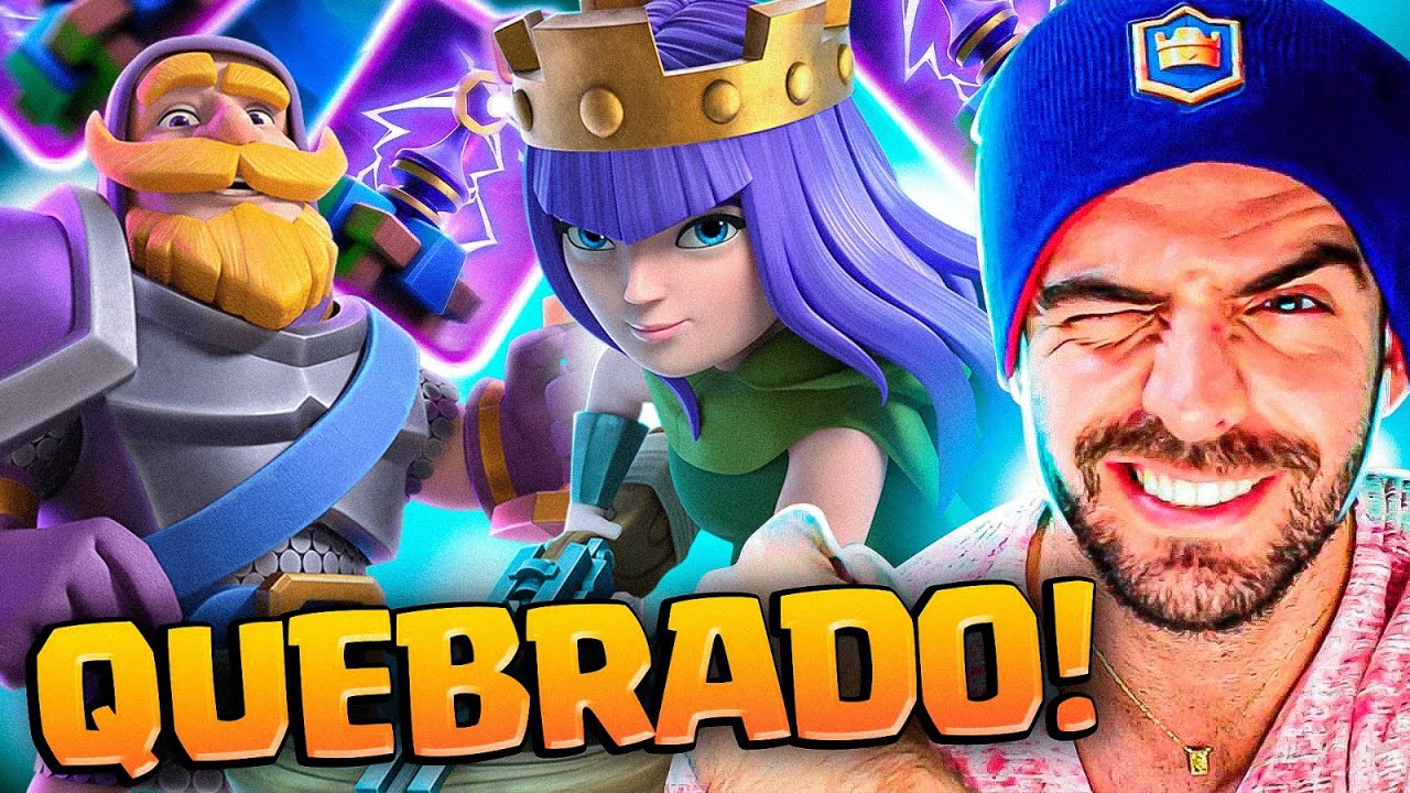USEI O DECK MAIS QUEBRADO DO CLASH ROYALE! *rainha arqueira cavaleiro evoluido*