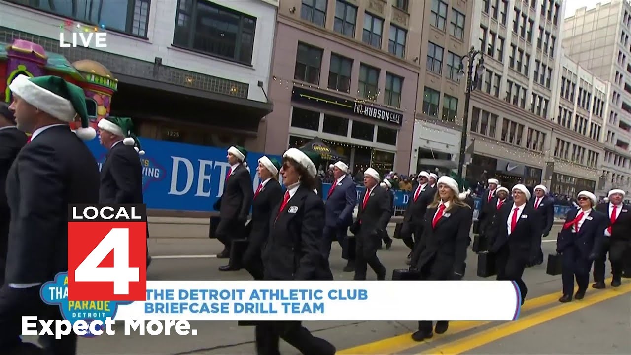Detroit Athletic Club Briefcase Drill Team performs at America's Thanksgiving Parade