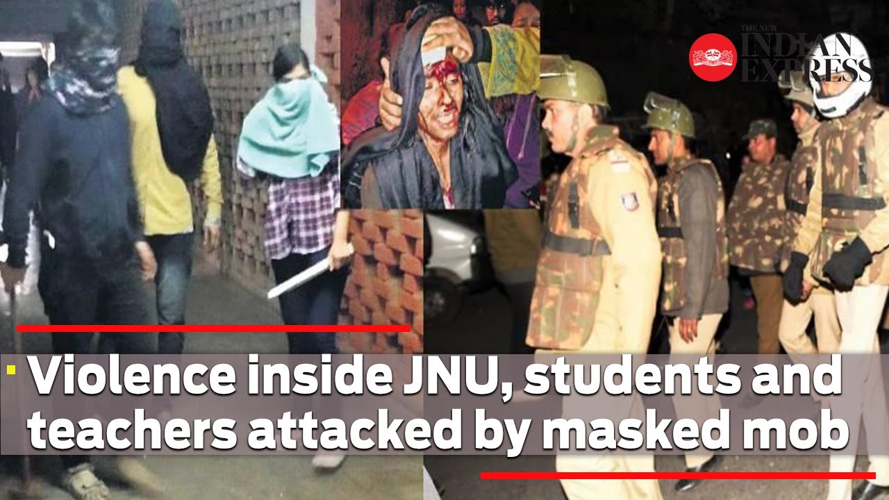 Students, teachers attacked by masked mob as cops nab four outsiders fleeing JNU violence scene