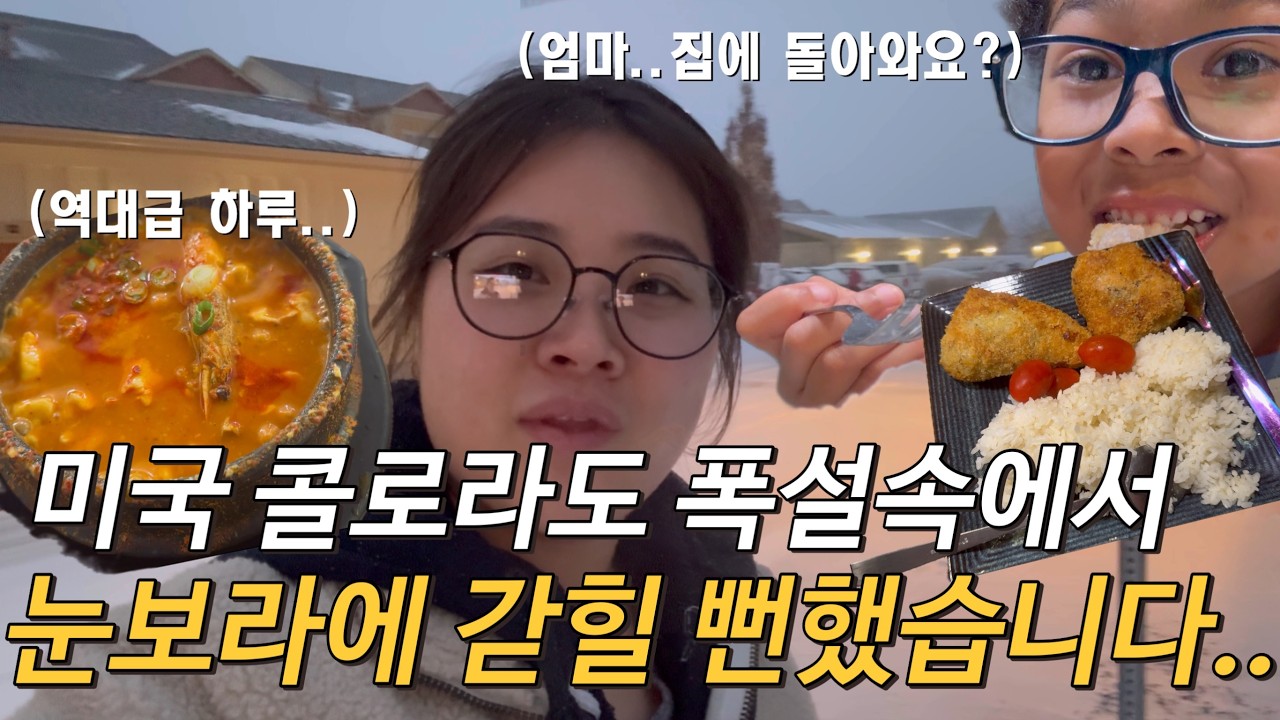 미국 겨울 무시했다가 큰일날 뻔.!폭설 속에서 한국 음식 찾은 날🥘 Surviving a Colorado Snowstorm+Korean Food Cravings#국제커플 #미국일상