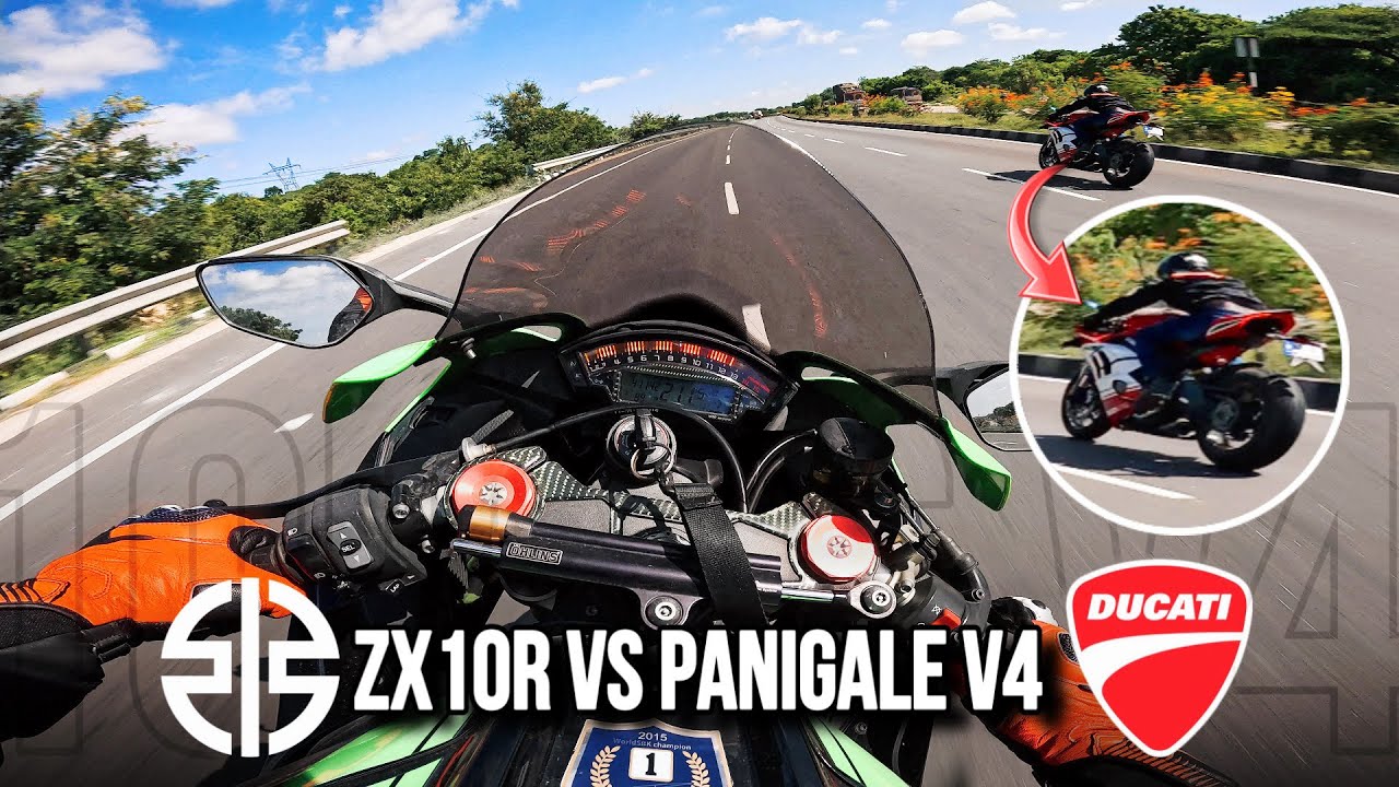 Kawasaki ZX 10R vs Ducati Panigale V4 | Exhaust Sound Only ft @ducaman