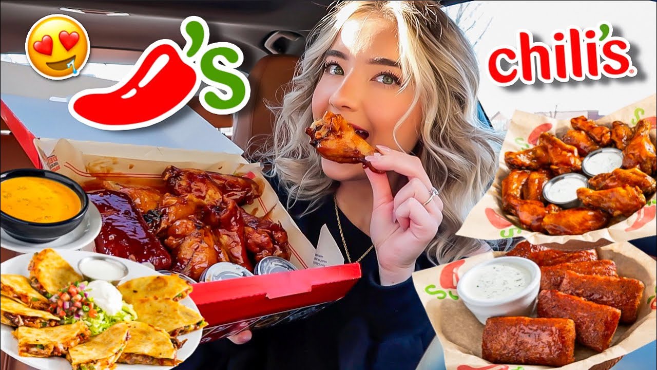 Eating Chili's Menu Items I've NEVER TRIED BEFORE! honey chipotle mozz, wings & more!
