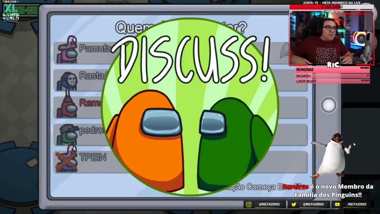 RIC FAZERES MATA TODOS OS YOUTUBERS NO AMONG US (PI/DAIZER/PEDROTIM/TJI/RASTAARTUR...)