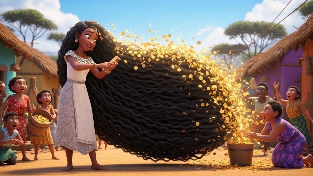 Quand elle peignait ses cheveux, des pièces d’or tombaient…Fille aux Cheveux d’Or – Conte Africain