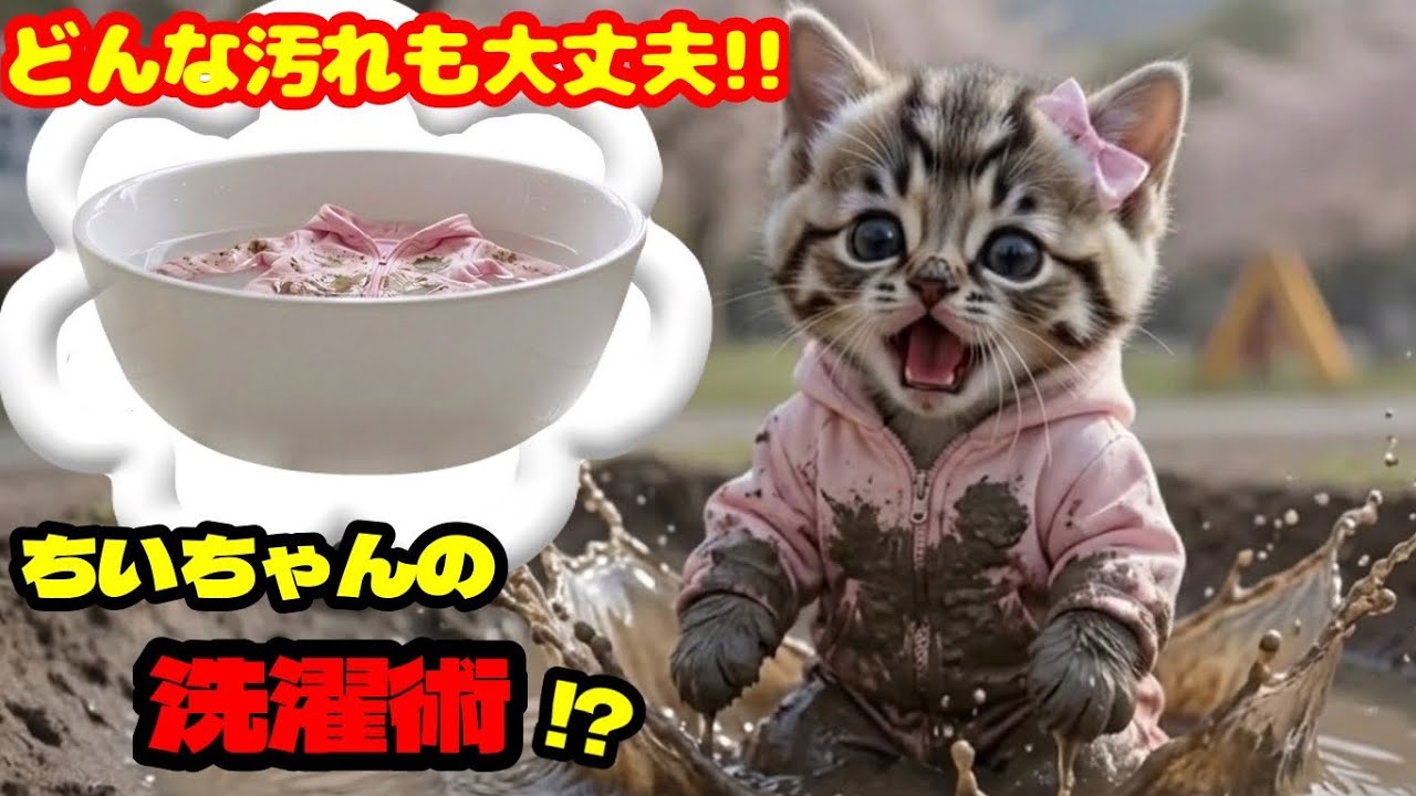 【大事件】泥だらけで絶望…からの大逆転劇‼️ちいちゃんの「洗濯術」の結末が予想外すぎた🐾