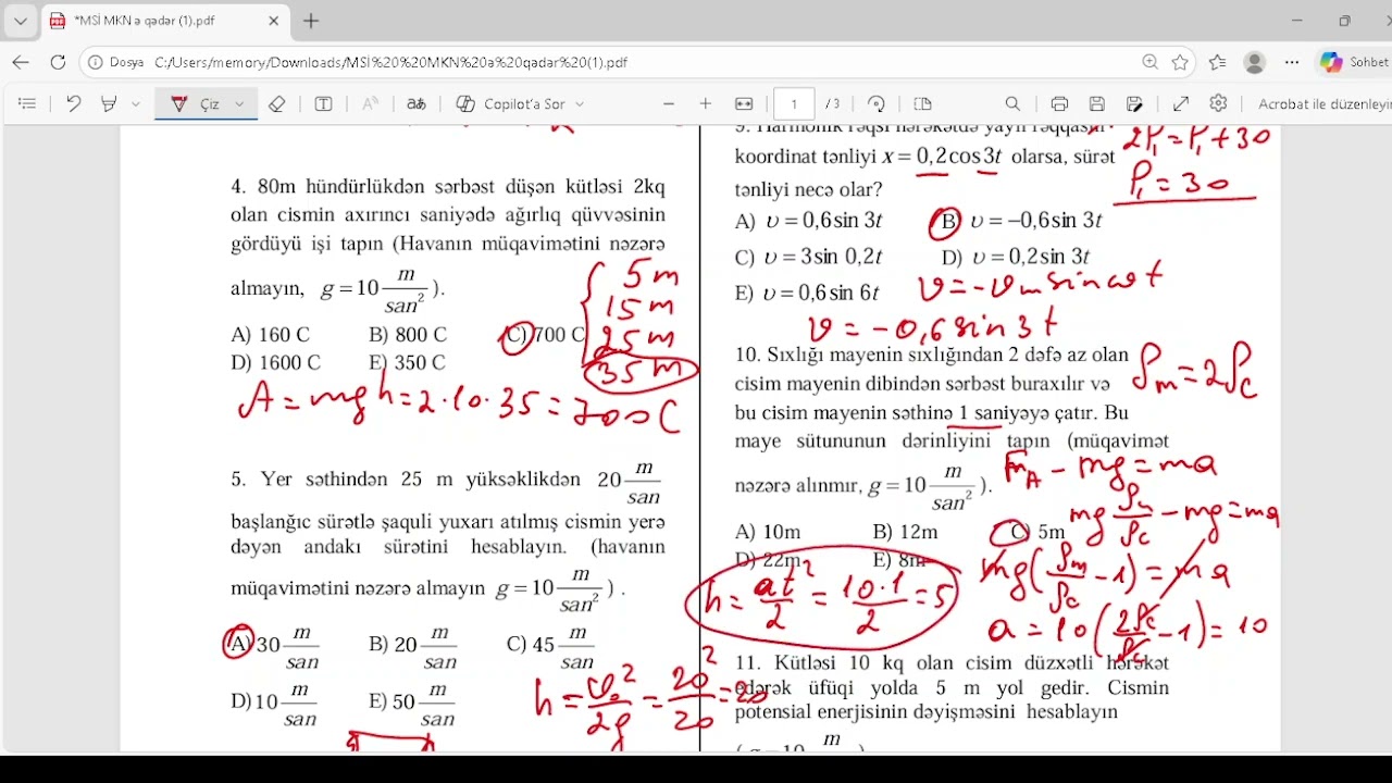 Sınaq N 1 Düzxətli MKN