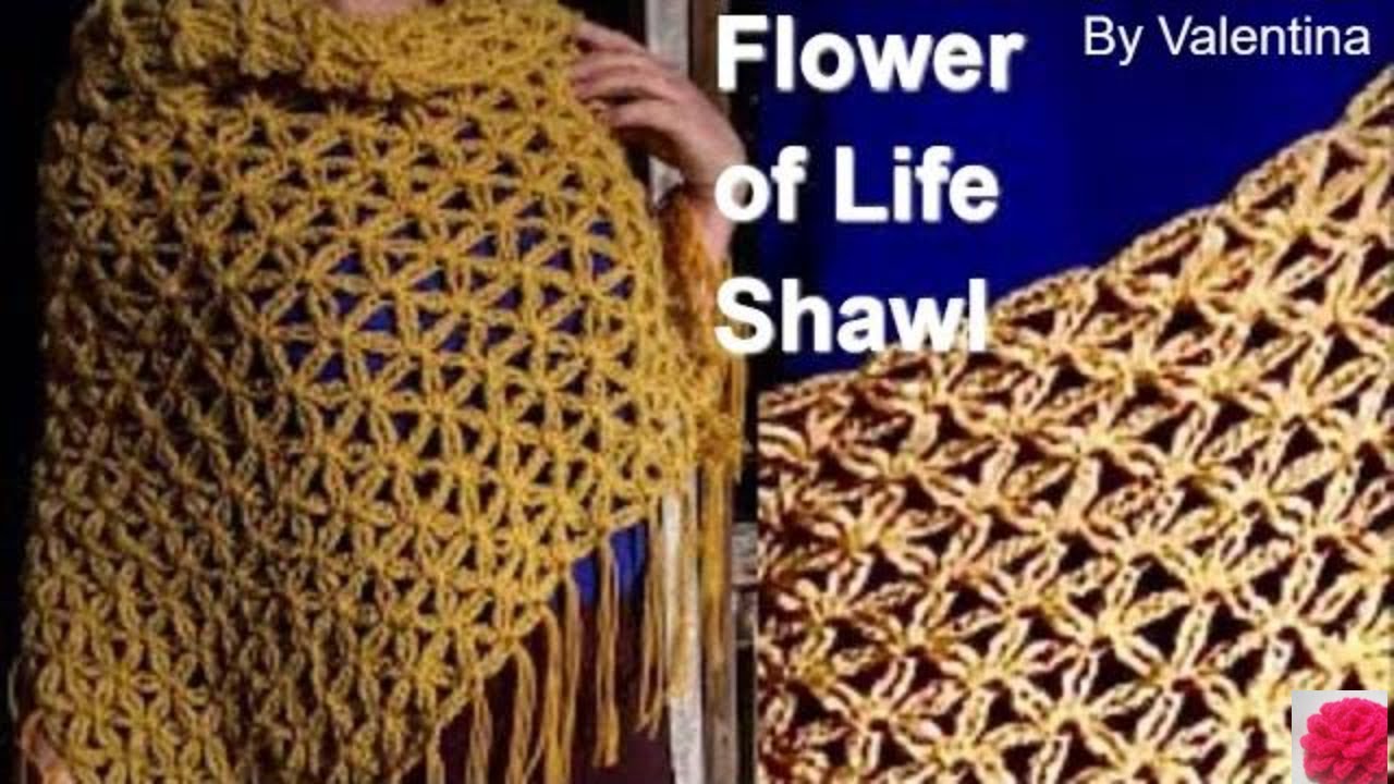 How to crochet Celebrity Flower of Life Crochet Shawl by Valentina (Crochet flowers) Step by Step
