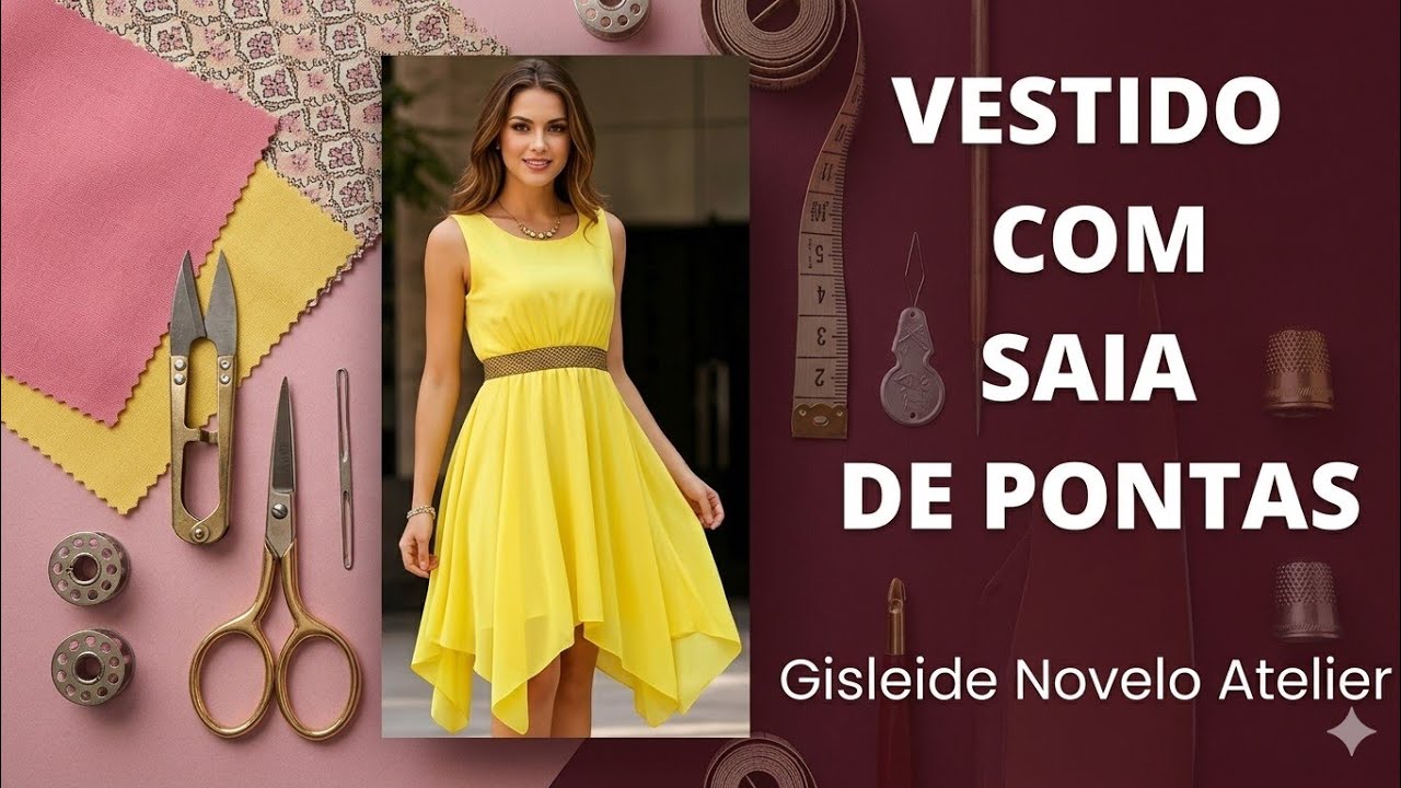✅️DIY Como fazer Vestido com Saia de Pontas_Costura fácil passo a passo Gisleide Novelo Atelier
