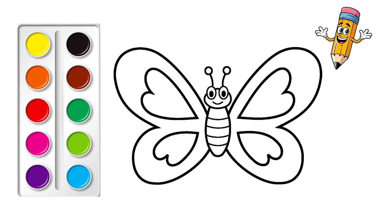 Tô Màu Con Bướm | How to Color A Butterfly | Bé Tô Màu #105