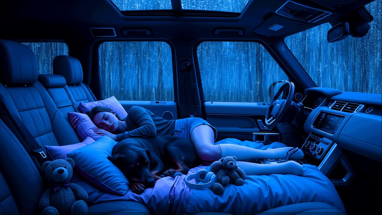 Sono Profundo Garantido com Sons de Chuva Torrencial e Trovoadas no Carro à Noite | ASMR