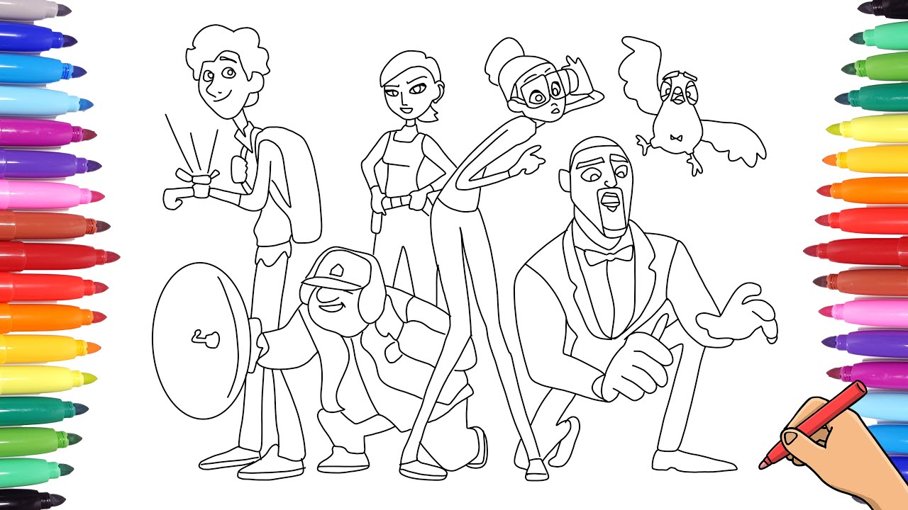 SPIES IN DISGUISE COLORING PAGES - HOW TO DRAW SPIES IN DISGUISE LANCE WALTER MARCY