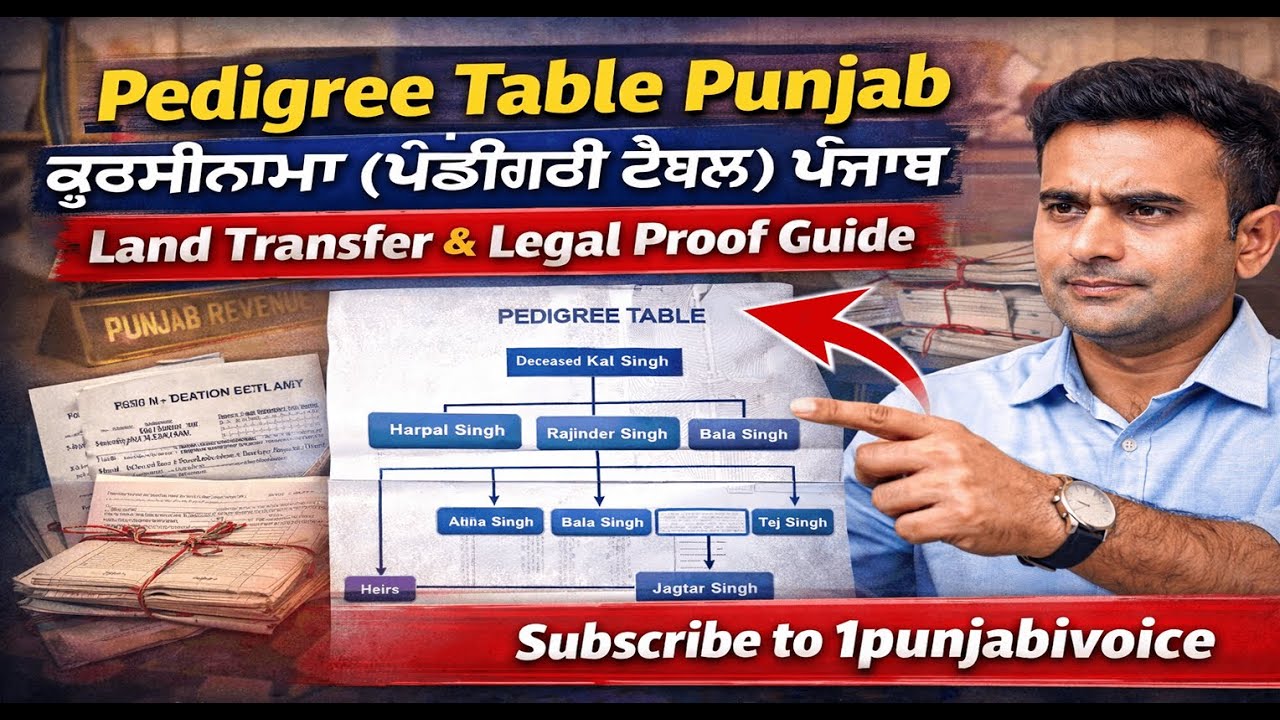 ਕੁਰਸੀਨਾਮਾ ਪੰਜਾਬ | ਜ਼ਮੀਨ ਇੰਤਕਾਲ ਅਤੇ ਕਾਨੂੰਨੀ ਸਬੂਤ ਦੀ ਪੂਰੀ ਗਾਈਡ.Kursinama Pedigree Table Punjab...