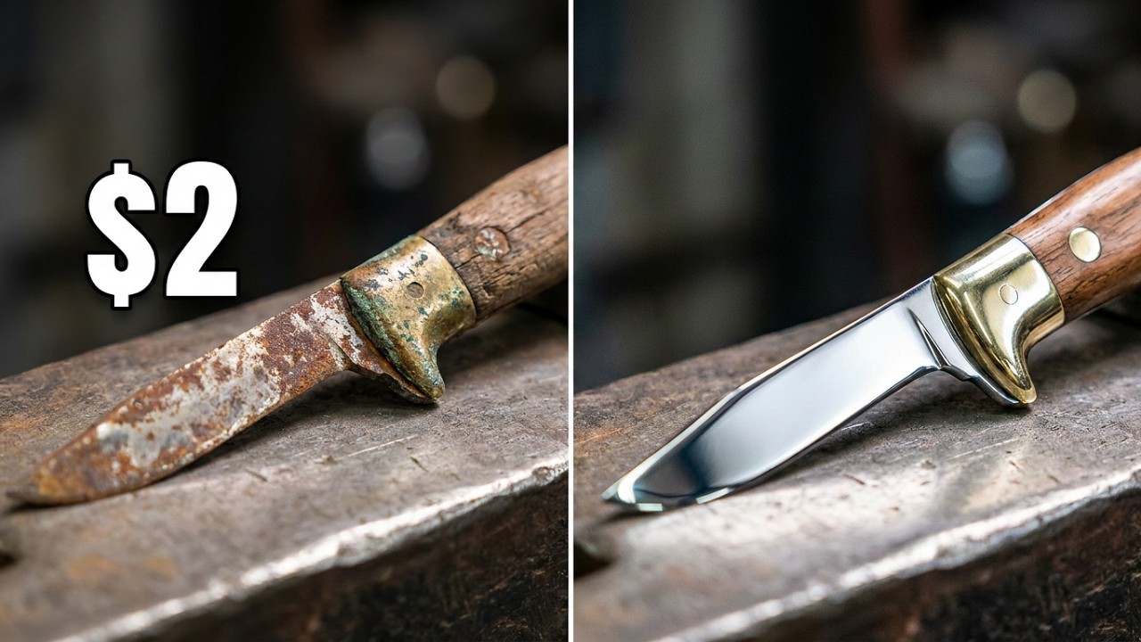 $2 Junk Knife Restoration with AMAZING Finish