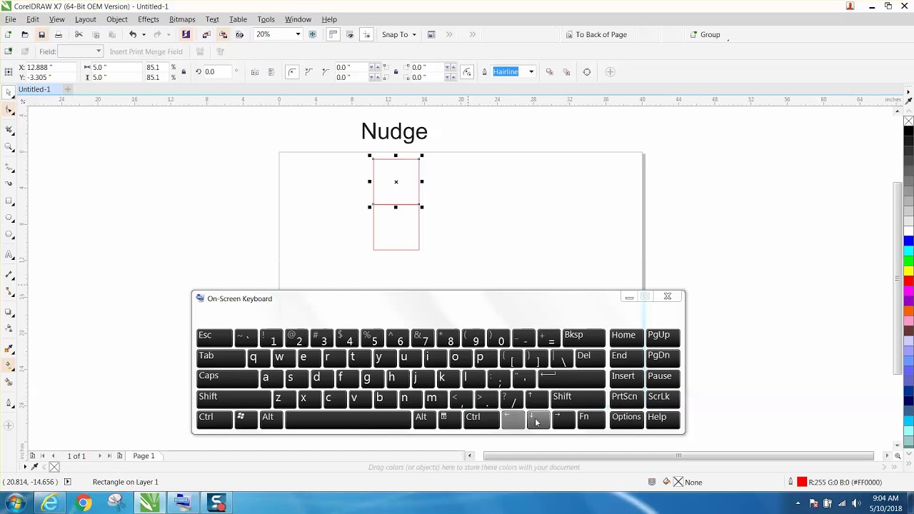 Советы и подсказки по Corel Draw. Клавиши со стрелками для перемещения объектов.