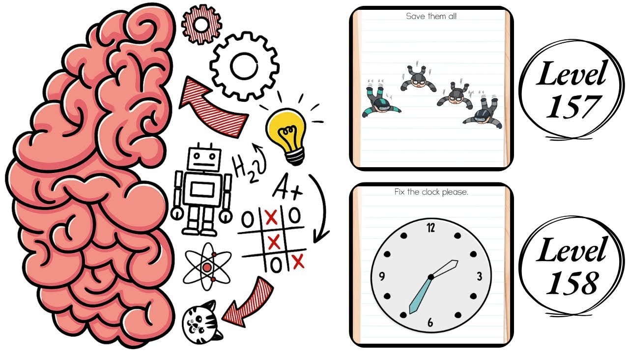 Brain Test : Level 157 , 158 &ndash; How to Solve? (Walkthrough)