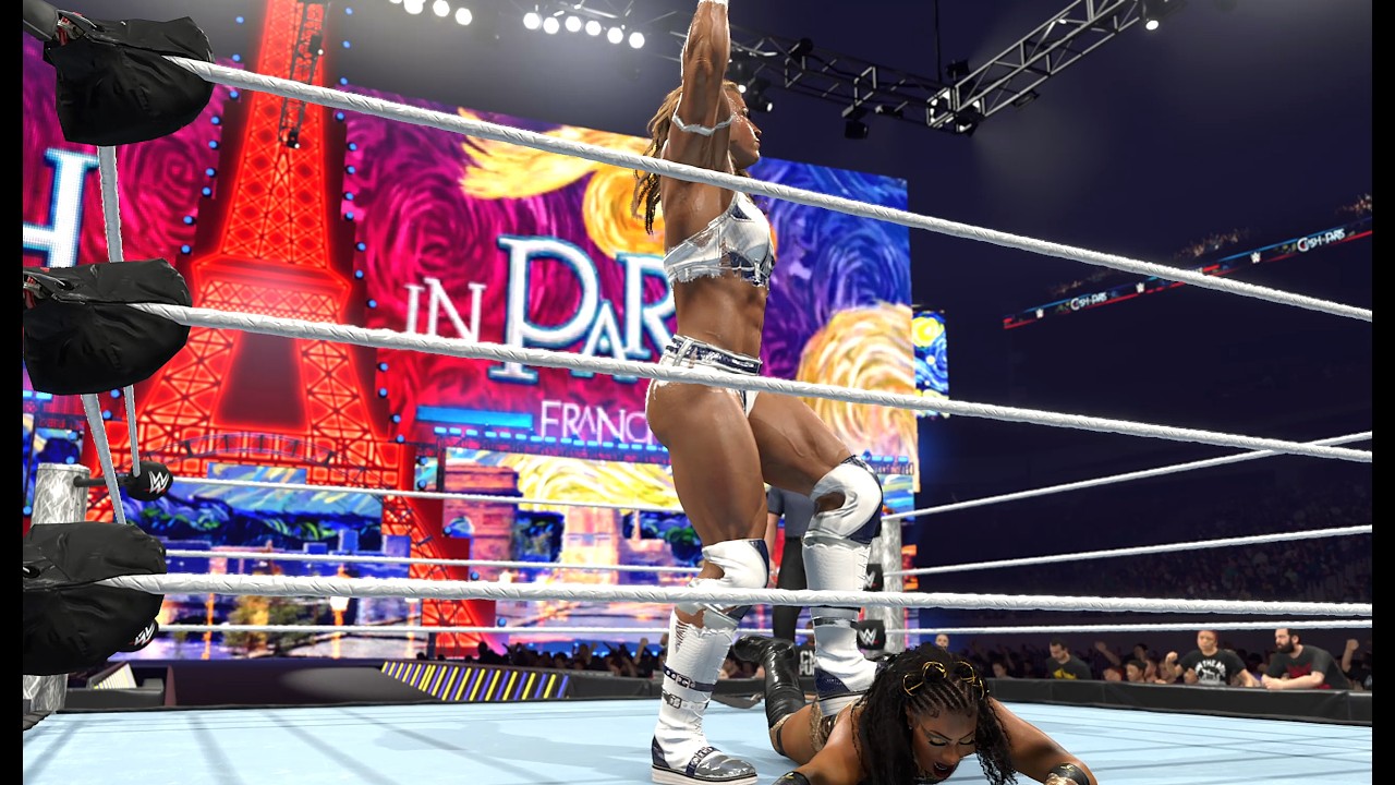 WWE 2K26 JAZMYN VS JUGGERNAUT JORDYNNE VS CHYNA VS STEPHANIE MCMAHON VS LASH LEGEND CLASH IN PARIS