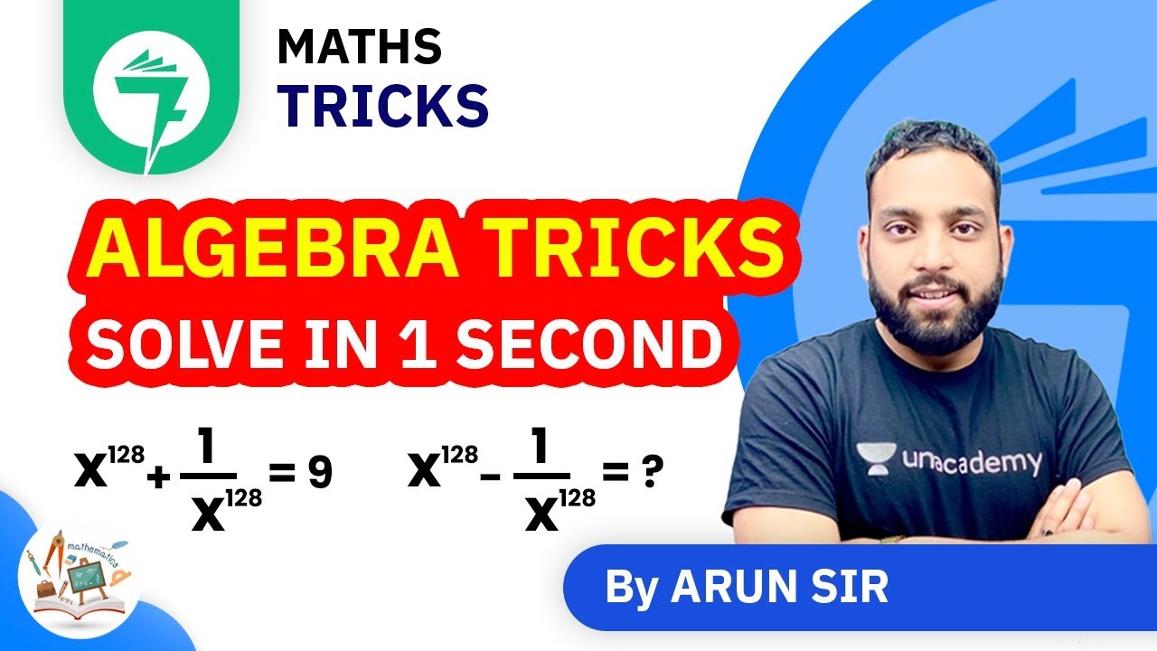 7-Minute Maths Tricks | Algebra | Solve in 1 Second | By Arun Sir