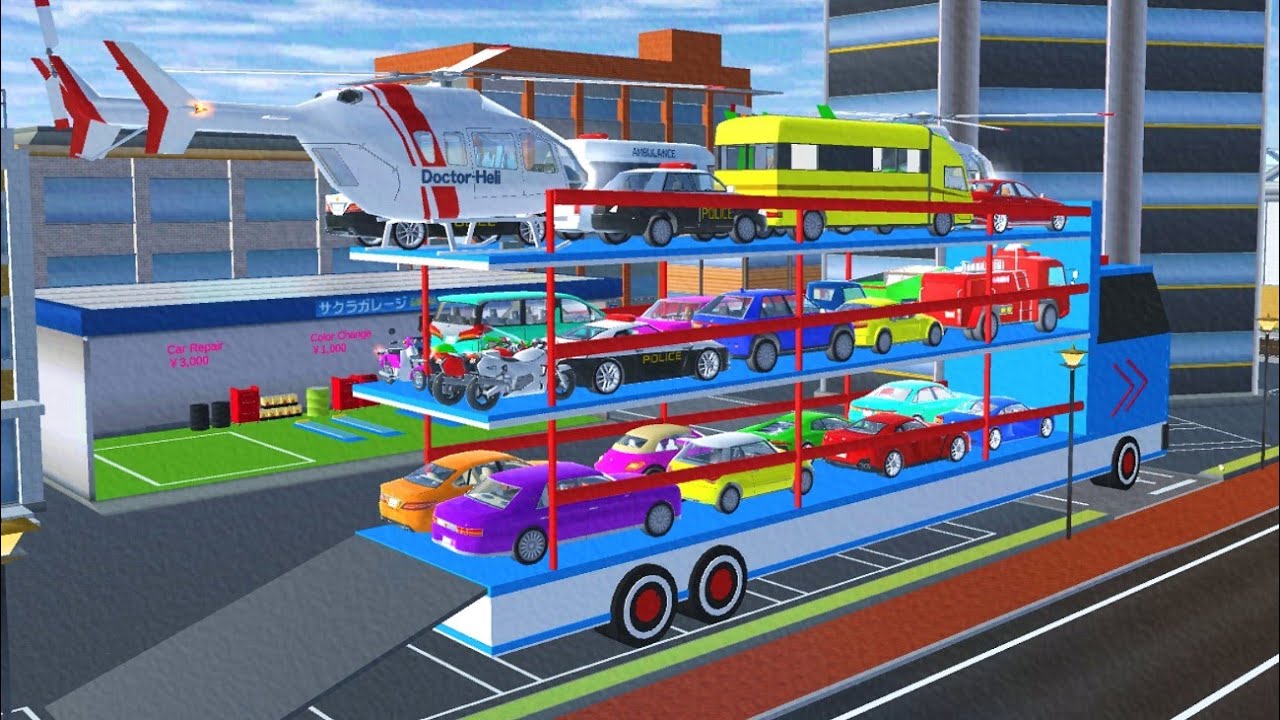 Collection All Cars On MONSTER TRUCK 🌈🚙🚗🚕 Sakura School Simulator All Cars 🛵🏍️🚨✅