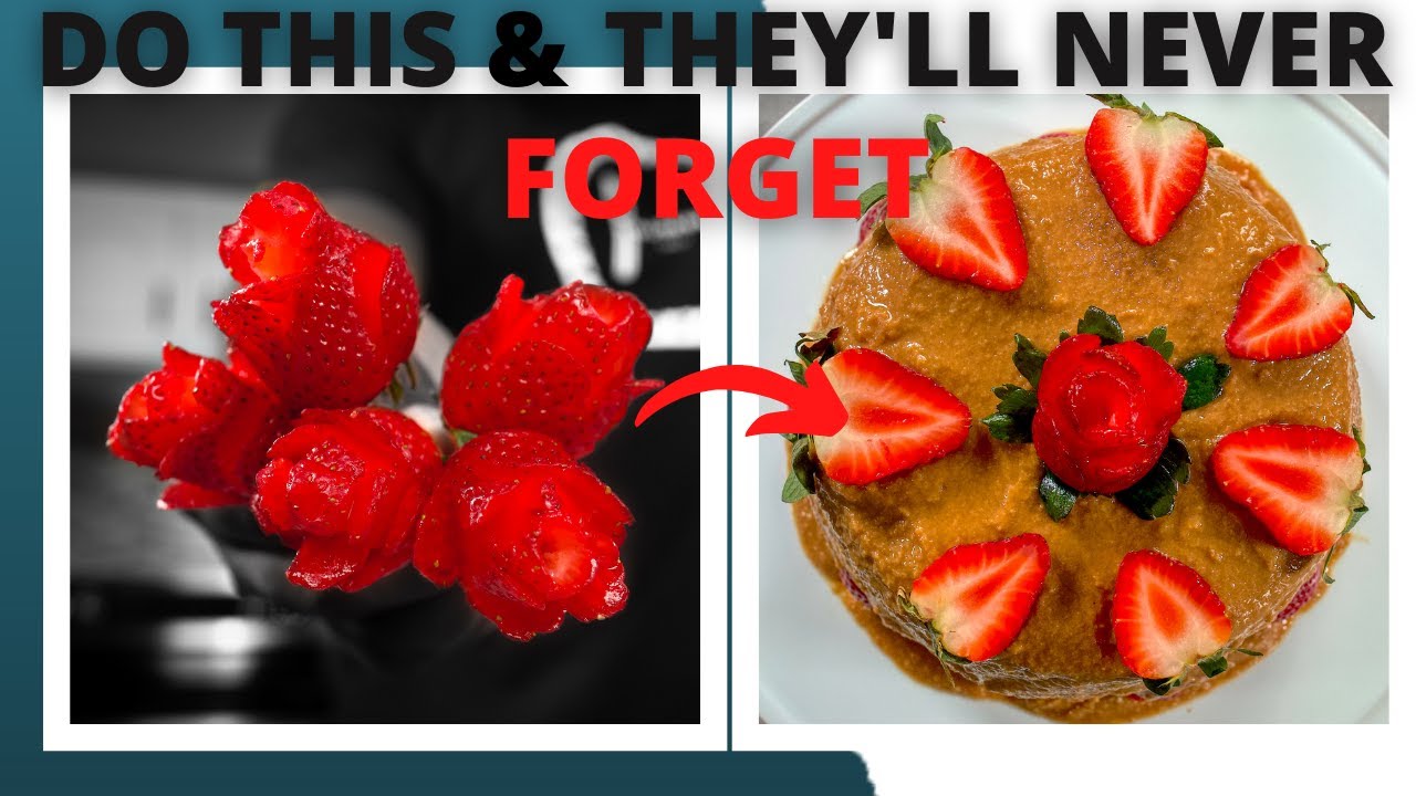How to Make A Strawberry Rose From Scratch 🌹