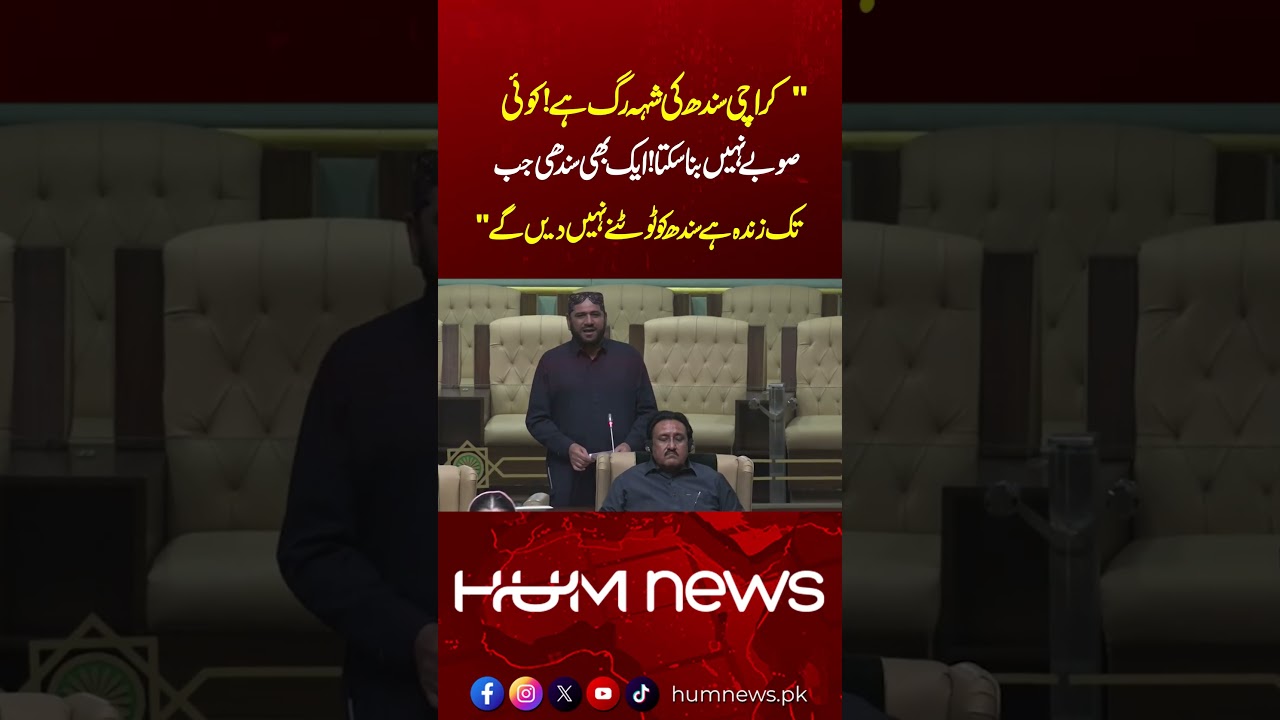 &ldquo;We Won&rsquo;t Let Sindh Be Divided&rdquo; | Sindh MPA&rsquo;s Emotional Assembly Speech | Hum News | Pakistan
