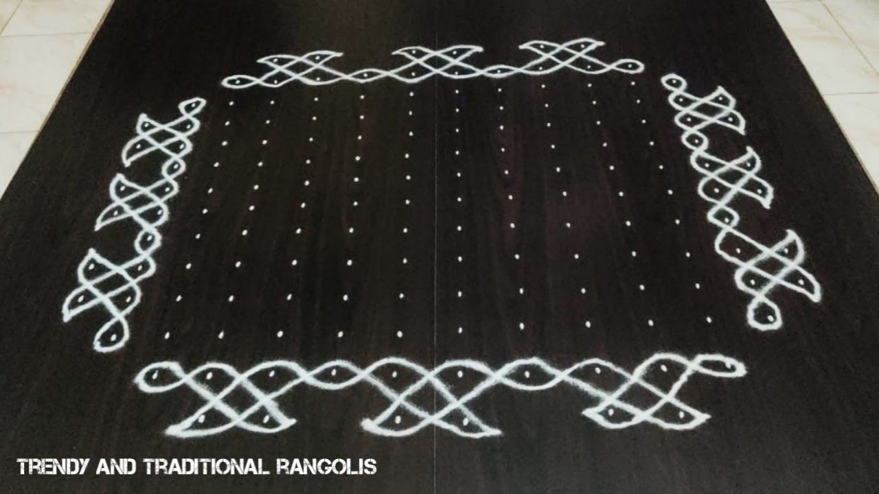 Simple margazhi kolam | 12-10 dots melikala muggulu | kambi kolam | Trendy and traditional rangolis