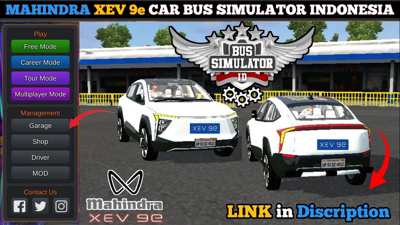 HOW TO DOWNLOAD MAHINDRA XEV 9e CAR MOD FOR BUS SIMULATOR INDONESIA 😍