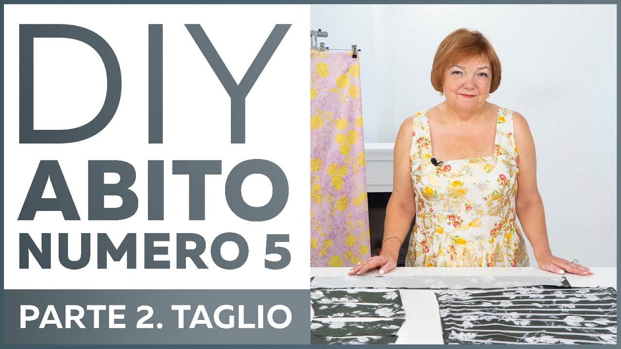 1000 Dresses. Vestito nr. 5. Parte 2. Posizionamento del cartamodello sulla stoffa e taglio