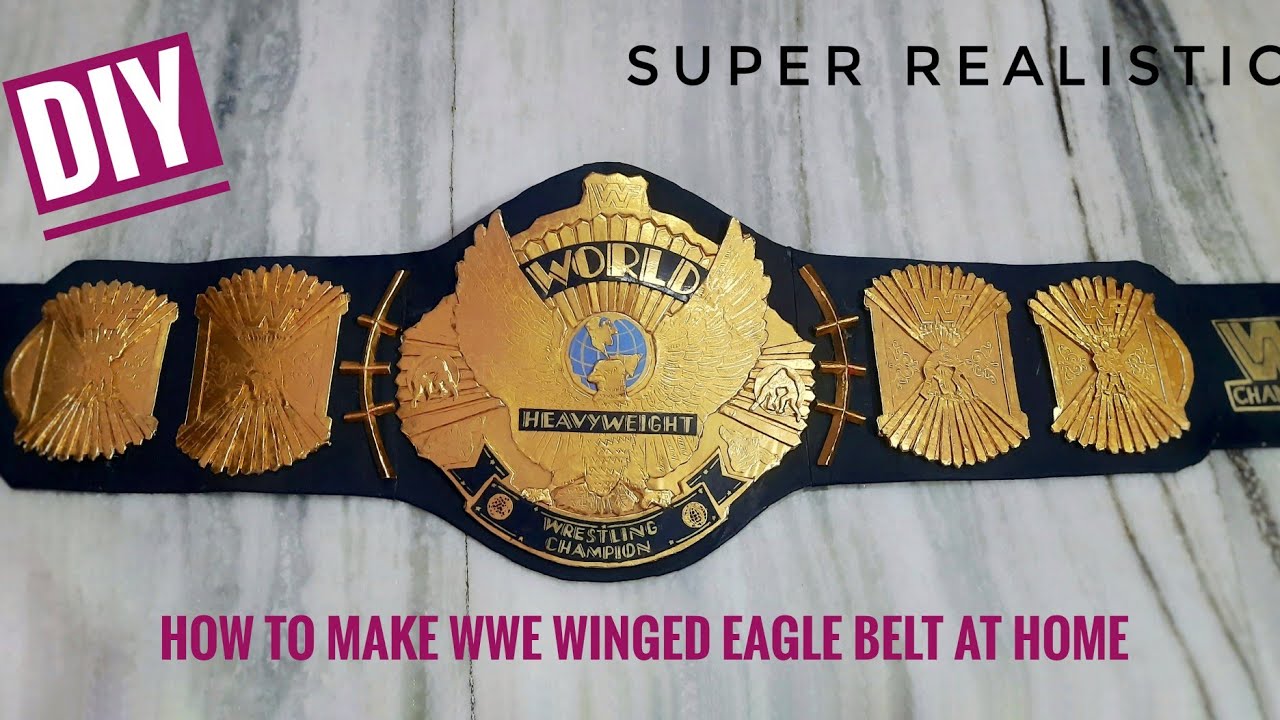 How to make WWE World Championship belt at home. Homemade WWE winged eagle belt from cardboard