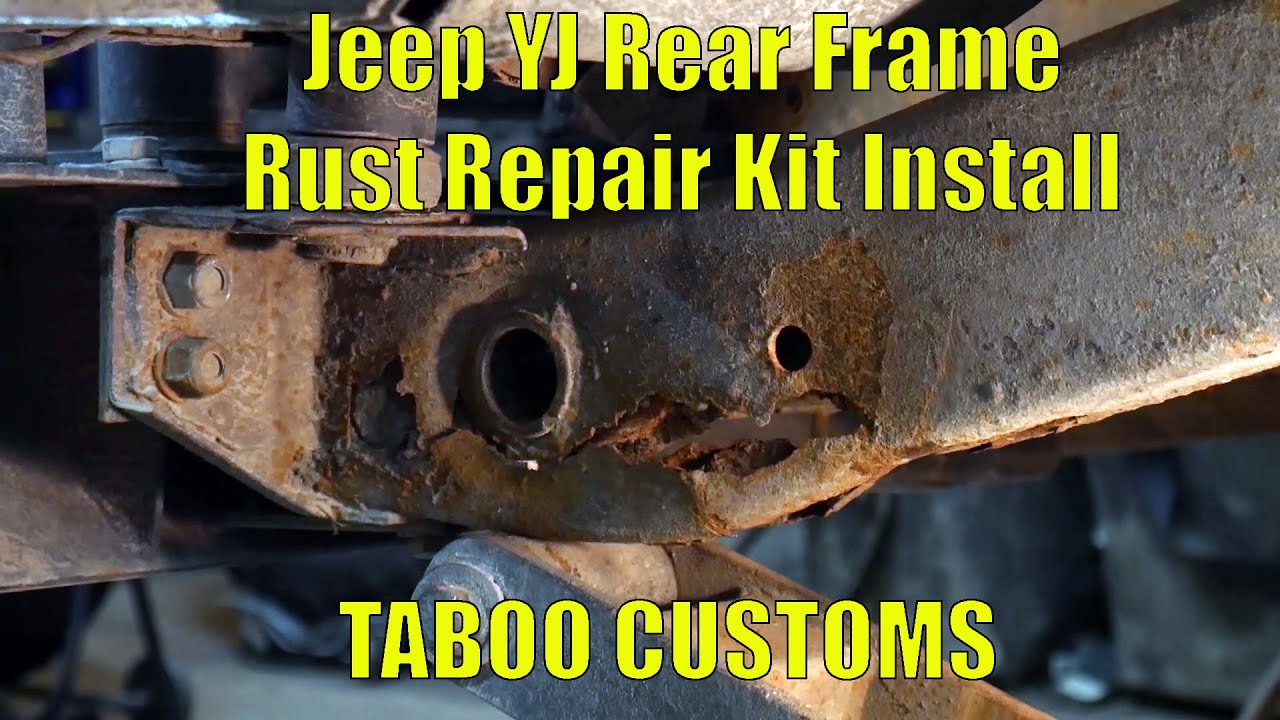 Установка комплекта для ремонта ржавчины на задней раме Jeep YJ Wrangler