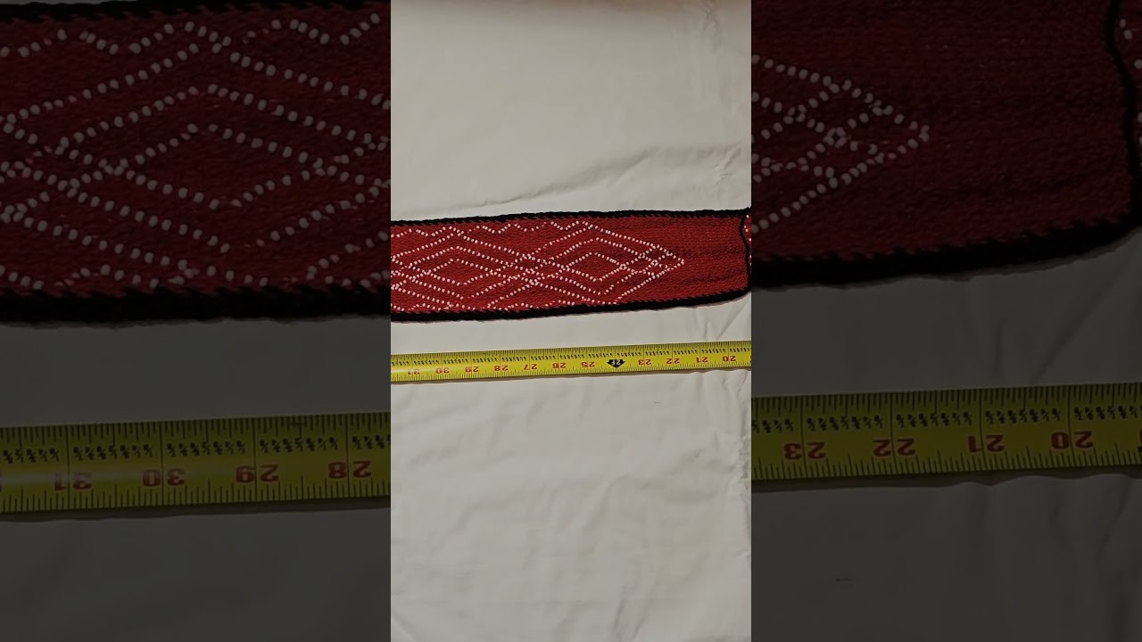 Fingerwoven sash I finished last evening. There are 11 beaded fringes #fingerweaving #beadwork