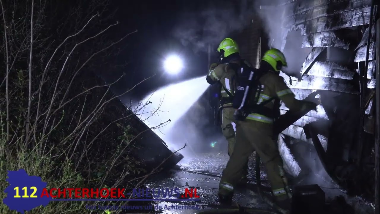 Schuur verwoest door brand in Winterswijk