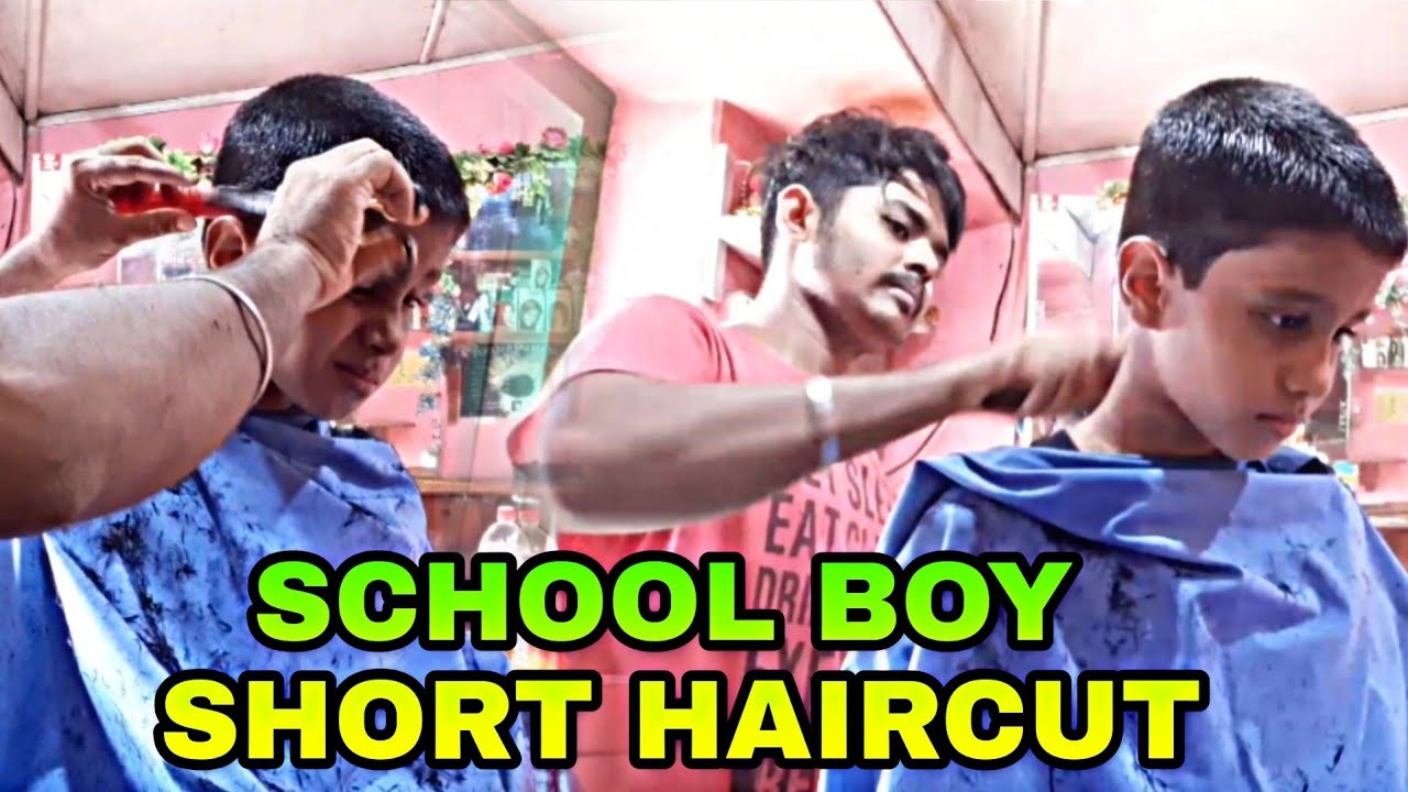 School Boy Regular Short Haircut With Scissor || Odia Barber Munna..