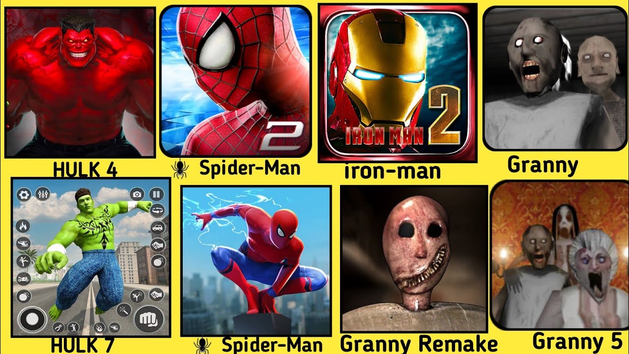 I Upgrad Granny All Mode Menu In Granny Game Hulk,spiderman,ironman,granny5