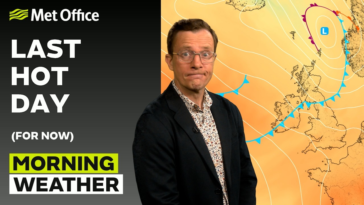 25.07.2026 &mdash; Становится прохладнее &mdash; Утренний прогноз погоды в Великобритании &mdash; Met Office Weather
