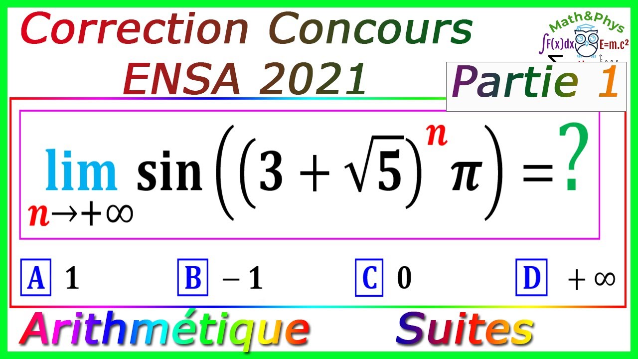 Concours ENSA - Correction Concours ENSA - Concours ENSA 2021 - 1/3