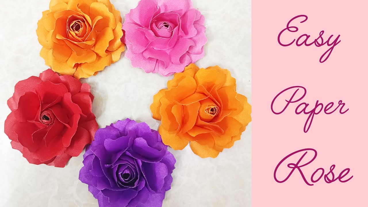 Easy Paper Rose  Flower Making at Home 🌹l DIY Paper Flowers l Handmade Craft Ideas 