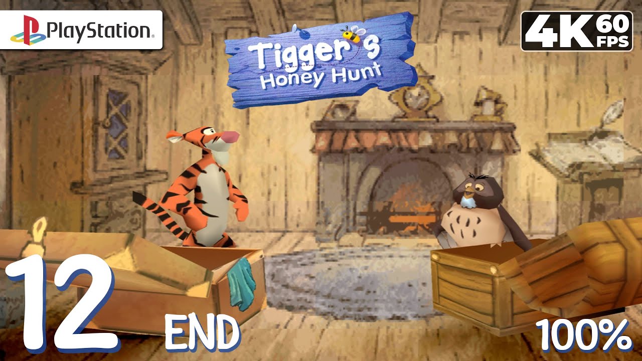 Disney's Tigger's Honey Hunt (PS1) - 4K60 Walkthrough Part 12 - Paper, Scissors, Owl (Ending)