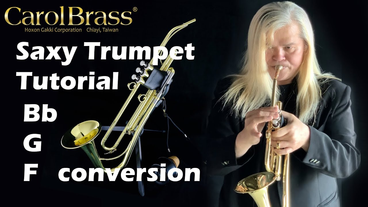 Tutorial: CarolBrass Bb/G/F convertible Saxy Trumpet, instruction of switching keys, saxophone