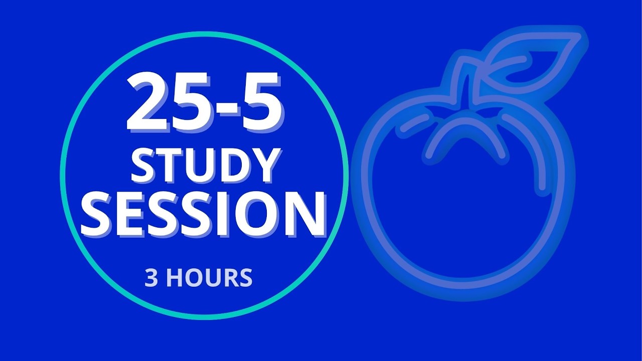 Pomodoro Timer 25/5 - 3 Hour Study Session