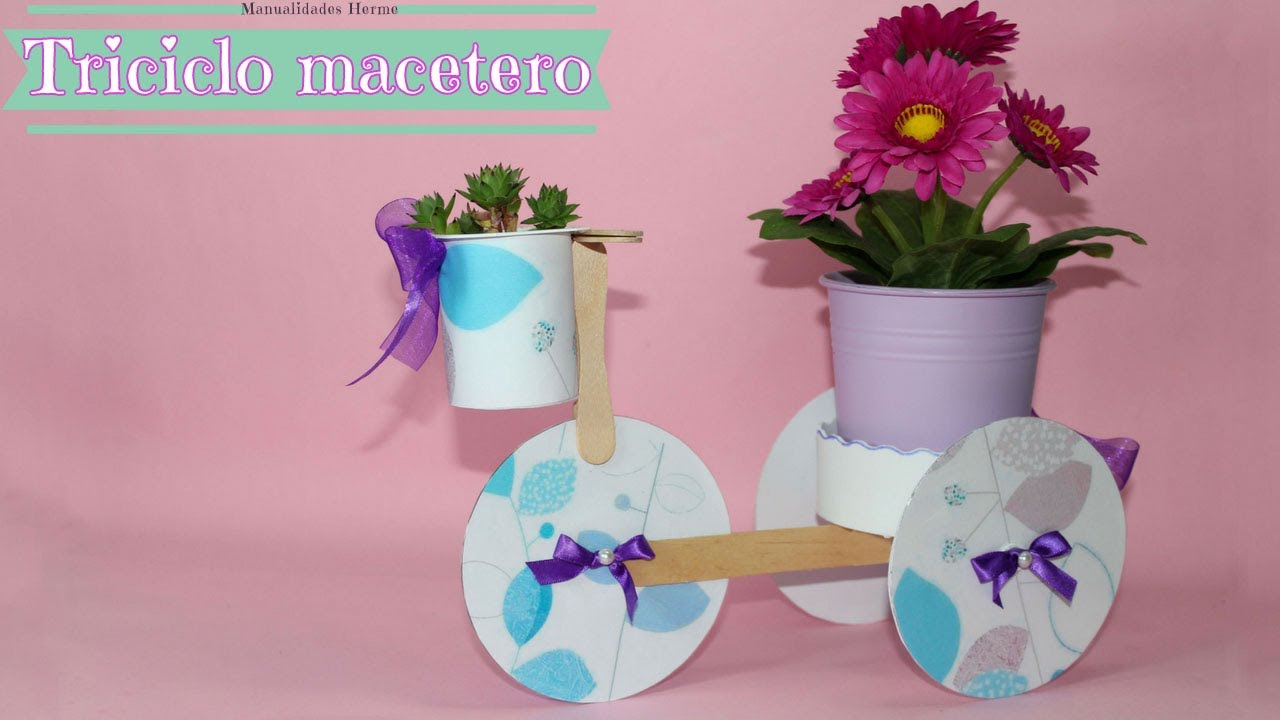 Triciclo macetero reciclado