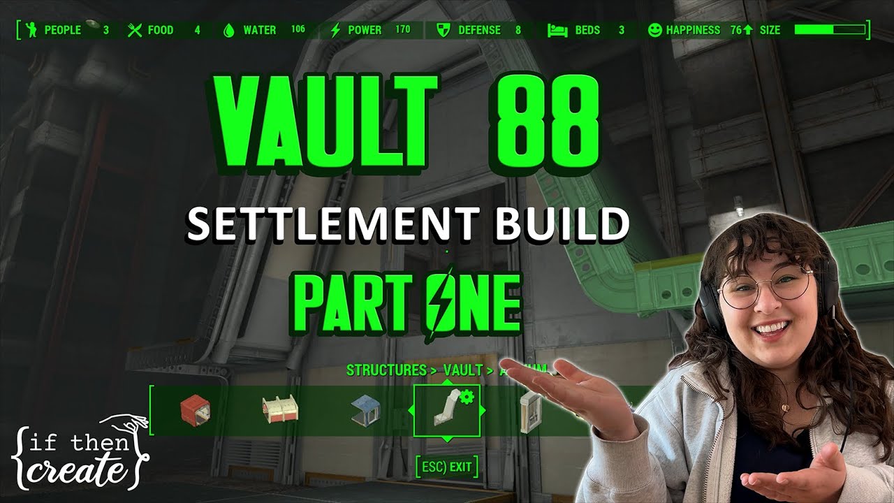 Vault 88 - PART ONE - a fallout 4 settlement build! (no mods)