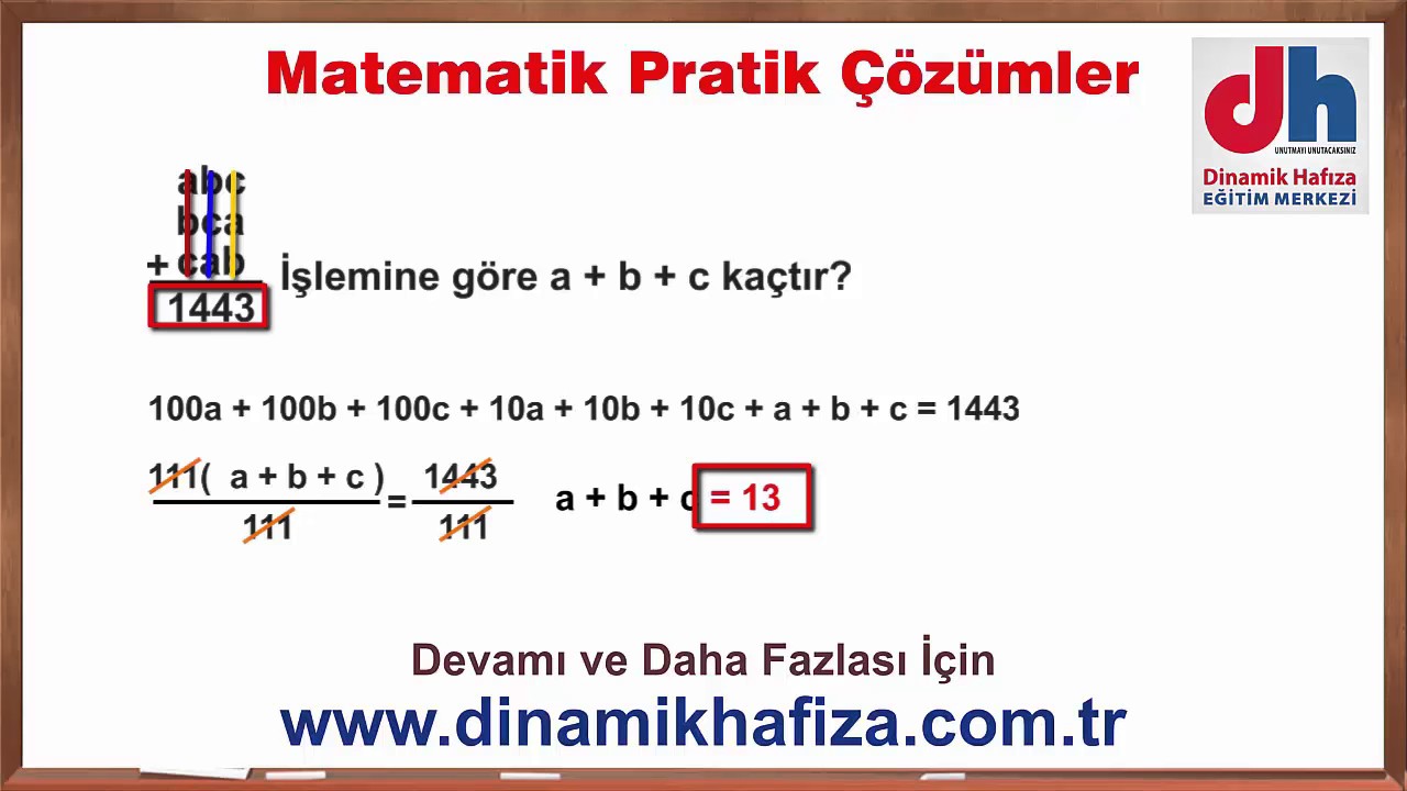 Pratik Yöntemlerle KPSS TYT ALES DGS Soru Çözümleri - 2  www.dinamikhafiza.com.tr
