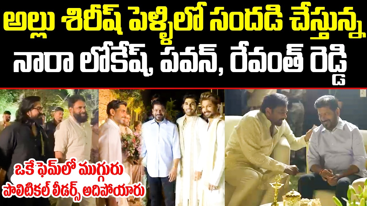 Politicians & Tollywood Celebrities At Allu Sirish Wedding || CM Revanth , Nara Lokesh, Pawan Kalyan