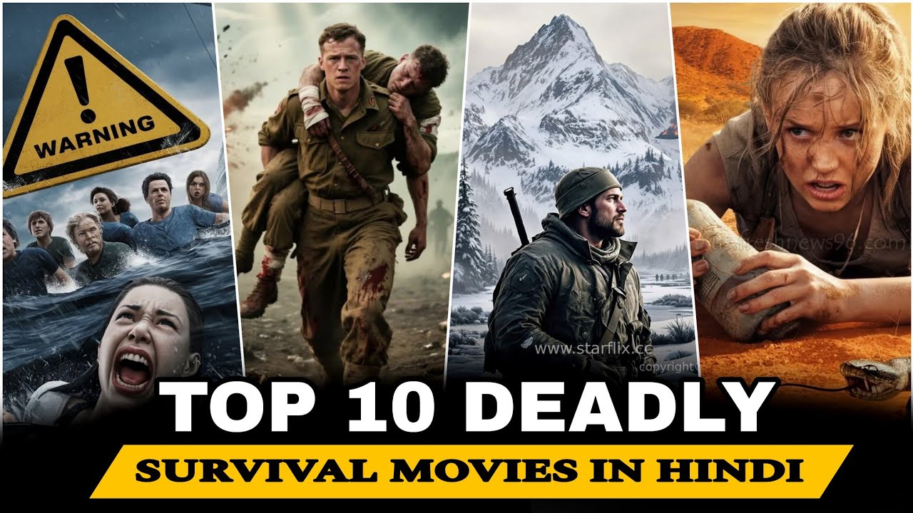 Top 10 Best Survival Movies In Hindi | New  Survival Movies 2025 | Netflix & Primevideos |
