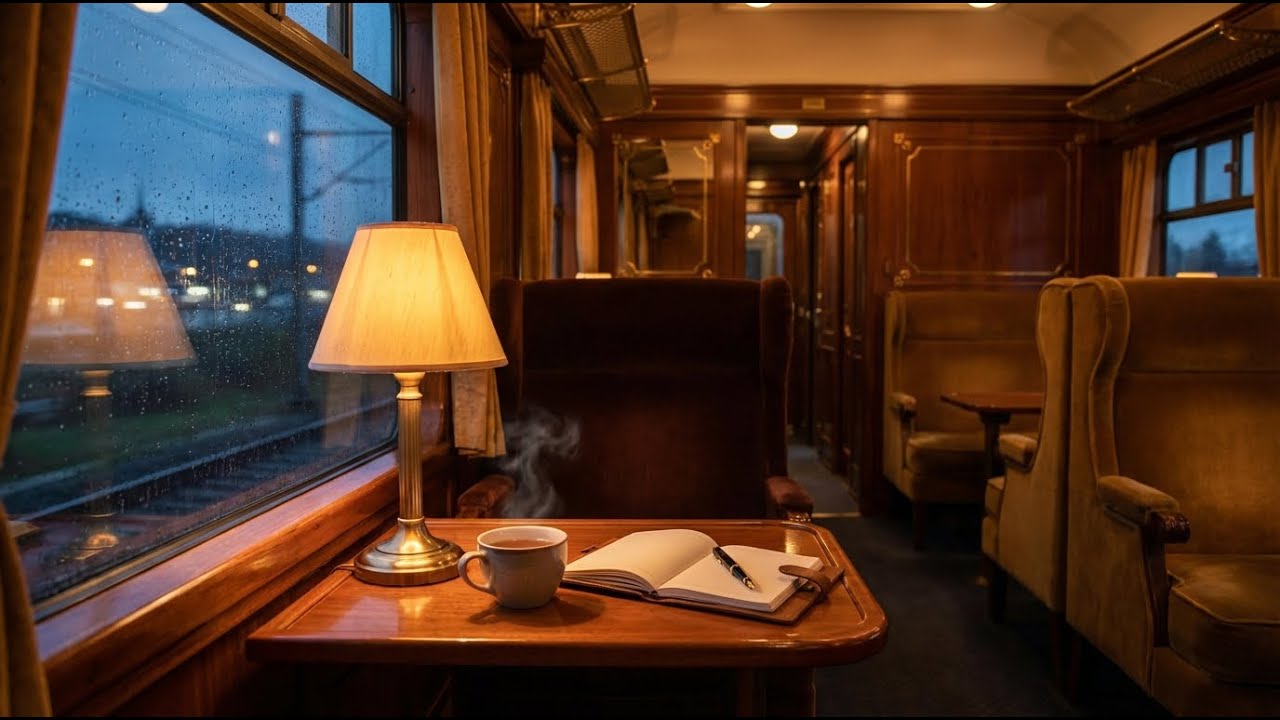 🚆 Cozy Vintage Train Jazz Lounge | Rainy Midnight Train Ambience
🌙 Vintage Train Car Lounge | Rain