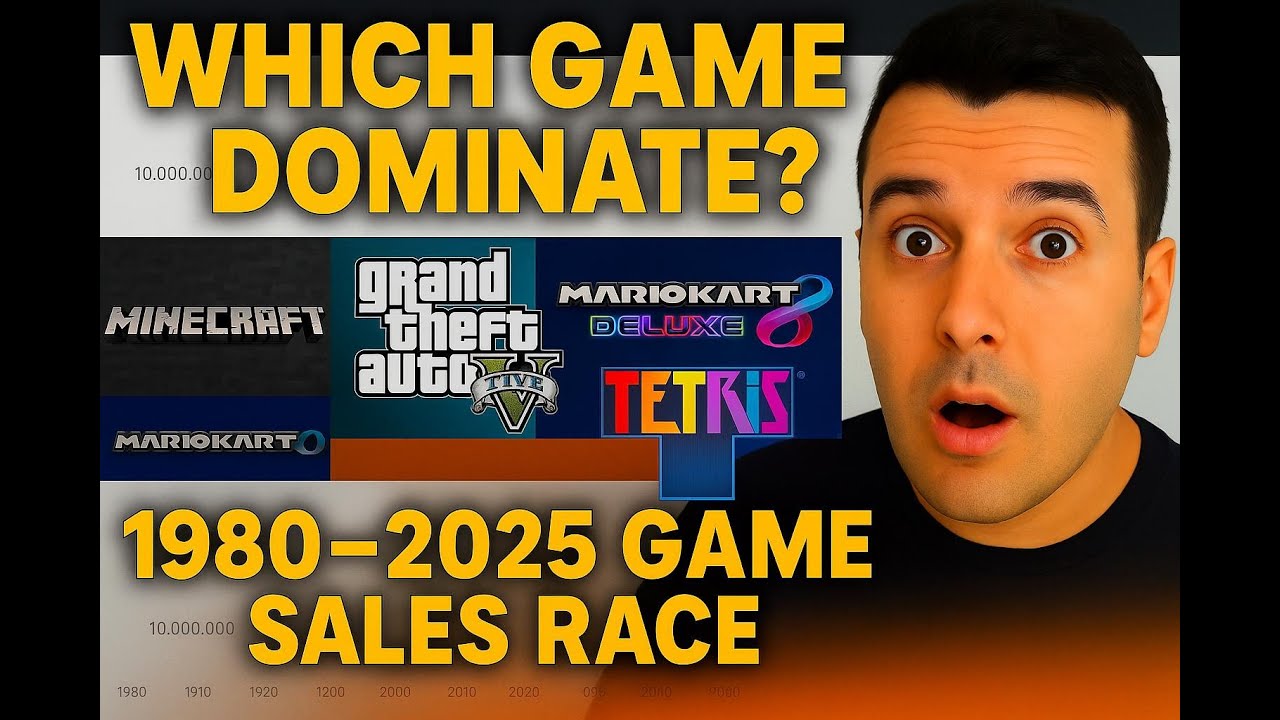 🕹️ Best-Selling Video Games (1990&ndash;2025) 🚀 | 💥 Bar Chart Race Animation 🎬