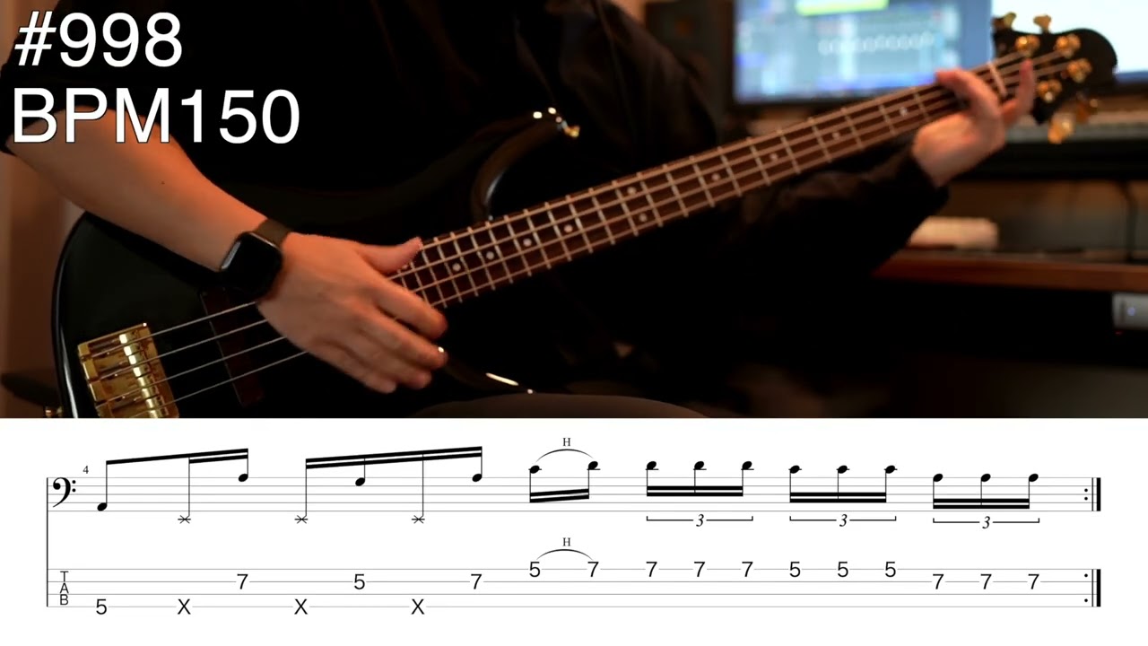 【slap bass】#998　サムアップダウンとロータリー